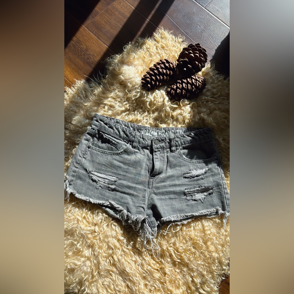 Volcom Frayed Gray Jean Shorts